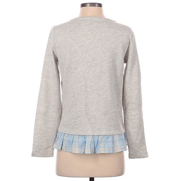 NWT Vineyard Vines || Women's Long Shore Plaid ruffles hem sweatshirt size L - Picture 7 of 7